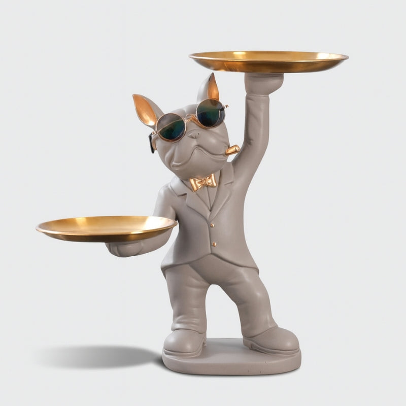 HomePaws – Hundeskulptur med brett til nøkler og mynter