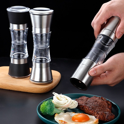 SpiceCura  –  2-1 Krydderkvern i Rustfritt Stål for Salt og Pepper