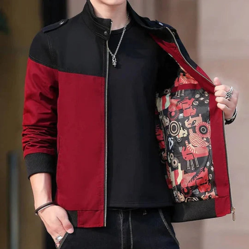 Brandon – Langermet Bomberjakke med Glidelås og Ribbekanter