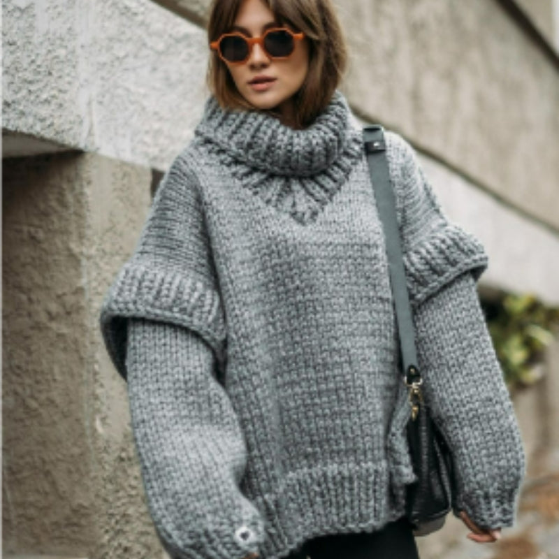Thea – Oversized Genser med Lange Ermer