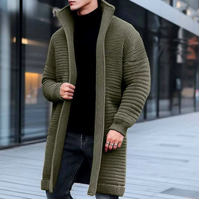 Martin – Langermet Åpen Front Cardigan med Ribbe detaljer