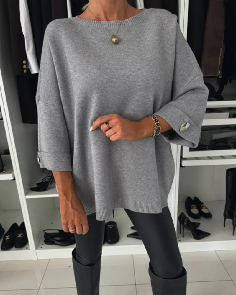 Mia - Overdimensjonert bluse med knappdetaljer i ermene