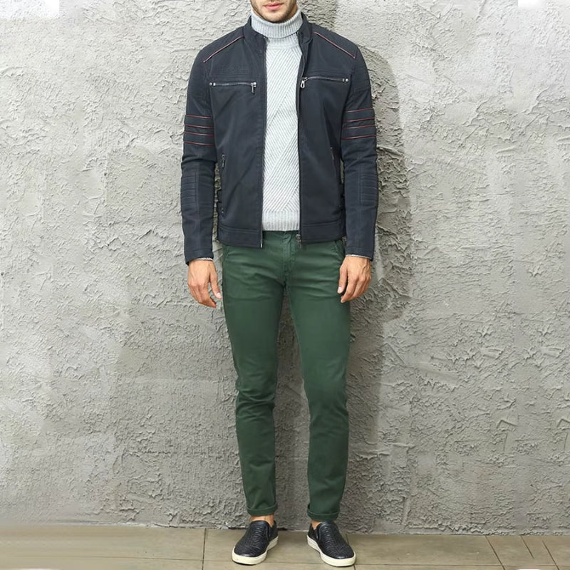 John – Langermet Jakke med Glidelås og Flere Lommer