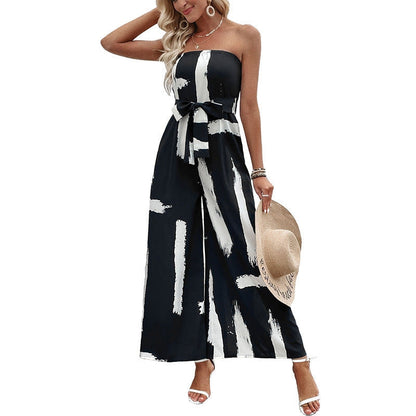 Tabea - Off-shoulder jumpsuit med vide ben og lommer