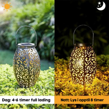LunaGlow - Elegant solcellelykt med værbestandig design for stemningsfull utendørsbelysning
