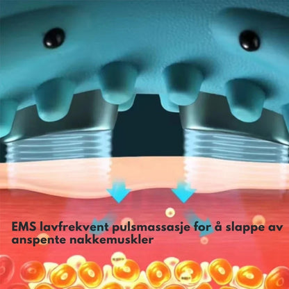 NeckEase - Trådløs EMS nakkemassasjeapparat med akupressur og cervikal traksjonsterapi