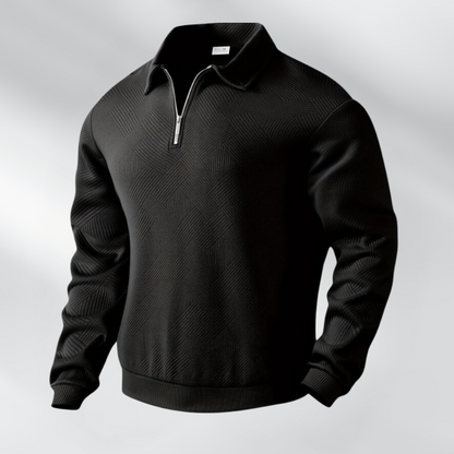 Isaac - Genser med kvart glidelås og strukturert design