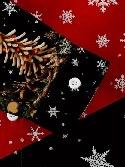 Ethan - Festlig langermet skjorte med julemotiv for juleglede