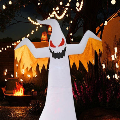 SpookGlow – Oppblåsbar Spøkelse med Roterende Flamme for Halloween Dekorasjon