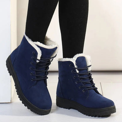 Sonya - Rundtå Støvler med Snøring og Sklisikker Såle