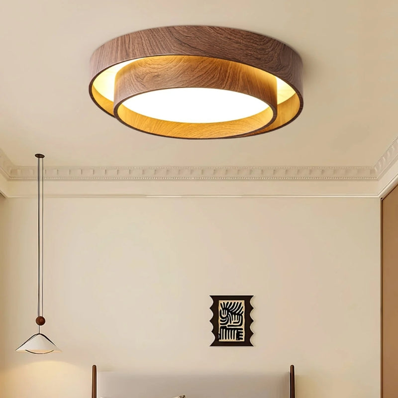 LumaWood – LED Taklampe med Treinnslag