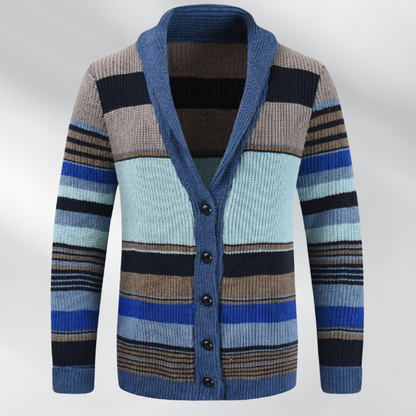 Jonas - Stilig knappekofta med fargerike striper