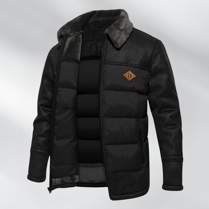 Ronan - Stilig jakke med fuskepels Krage og puffer-design