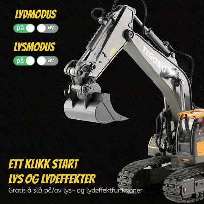 BuildMaster - Premium fjernstyrt gravemaskin med 11 funksjonalitetsfunksjoner