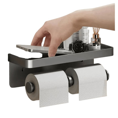 CleanHold – Toalettrullholder med innebygd oppbevaringshylle
