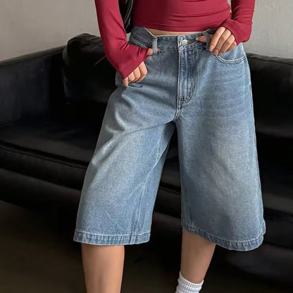 Smilla – Høytlivs jeans til midt på leggen med lommer