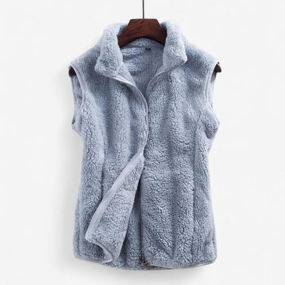 Myra - Ermeless Vest med Ståkrage og Glidelås