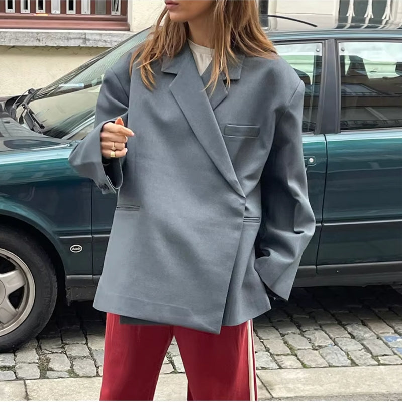 Ursula – Oversized Blazer med Lange Ermer og Flere Lommer