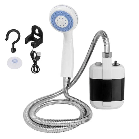 CampFlow - Bærbar Campingdusj med USB Oppladbar Pumpe