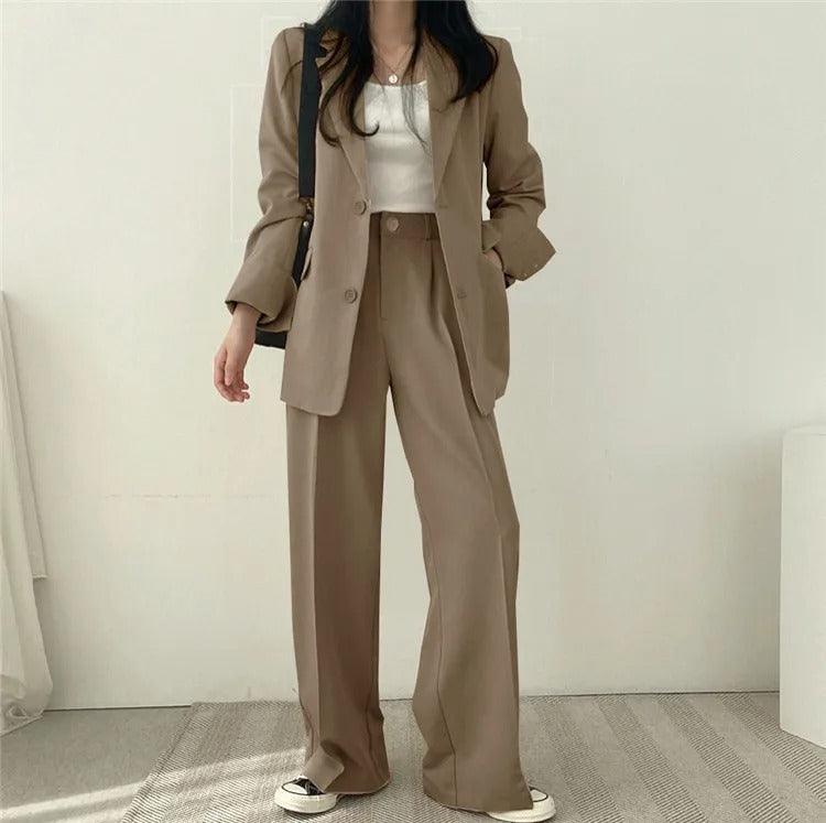 Emma - Skreddersydd blazer og vidde buksesett