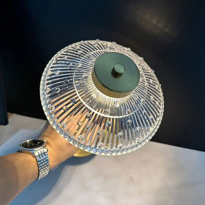 CrystalDrop - Oppladbar LED-bordlampe med vanndråper og trinnløs dimming