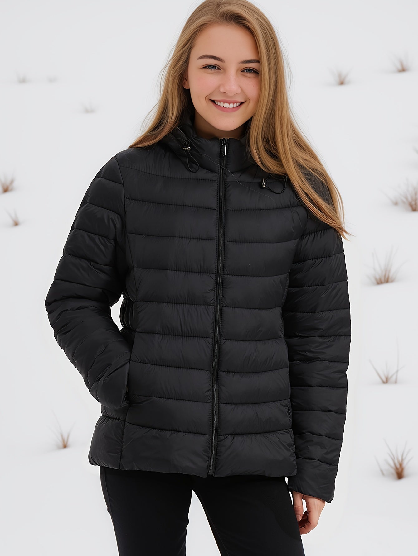 Olivia - Elegant langermet vinterjakke med hette