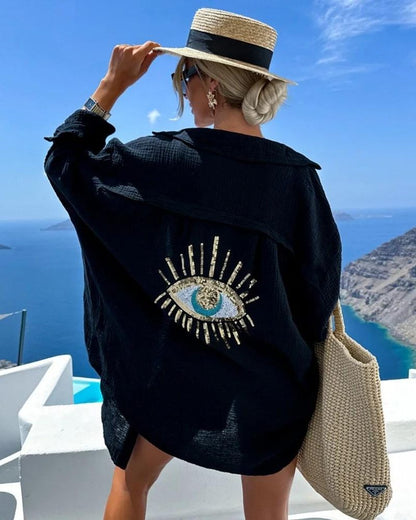 Ella - Langermet Skjorte Med Ondt Øye