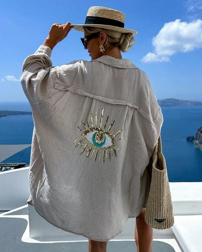 Ella - Langermet Skjorte Med Ondt Øye