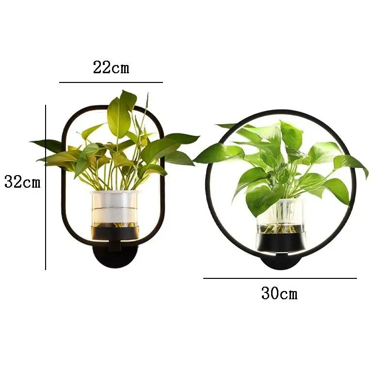 LuminaGreen - Elegant vegglampe med planteholder