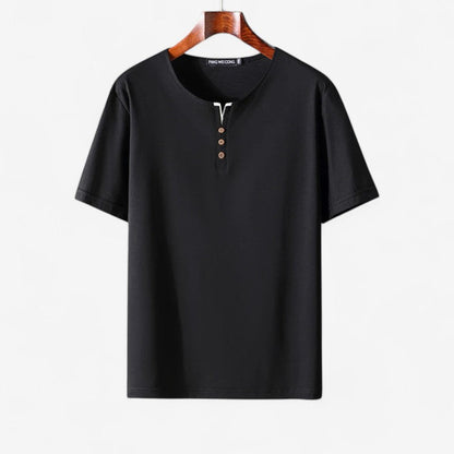 Mark – Kortermet Oversized Skjorte med Knappelukking og Rund Hals