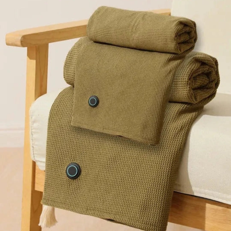 Sofia – Bærbar USB Teppe med Frynser og Vaskbart Design