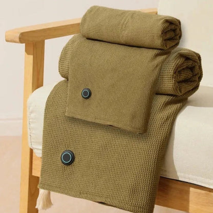 Sofia – Bærbar USB Teppe med Frynser og Vaskbart Design