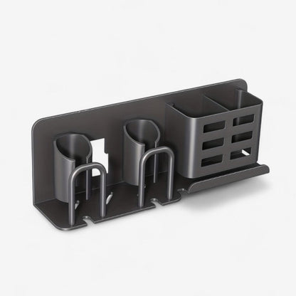 BrushEase – Veggmontert tannbørsteholder med multifunksjonell oppbevaring