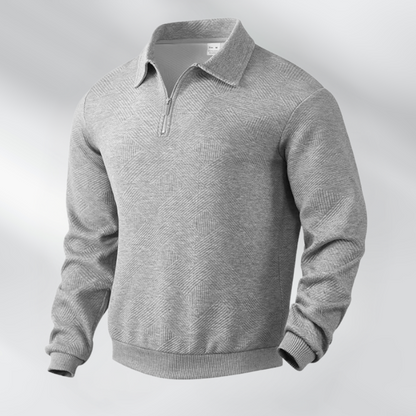 Isaac - Genser med kvart glidelås og strukturert design