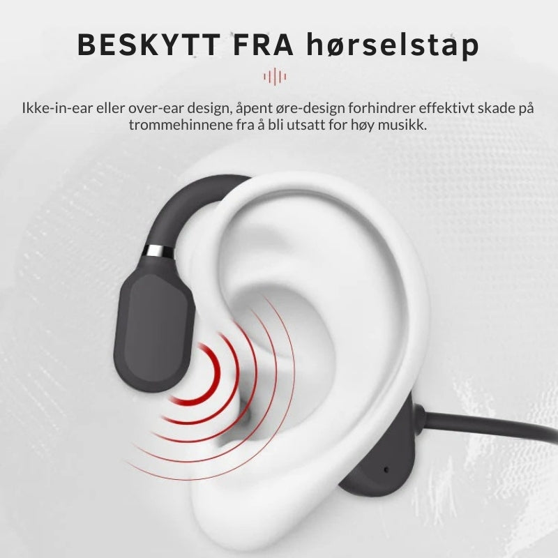 AquaVibe - Vanntette Bluetooth hodetelefoner med åpent øre for sport og utendørs bruk
