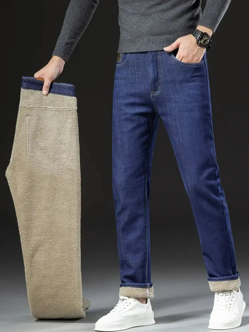Runar - Fleecefôret denimbukse for ekstra varme og stil