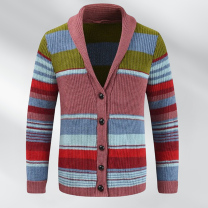 Jonas - Stilig knappekofta med fargerike striper