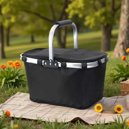 PicniGo – Sammenleggbar Isolert Piknikkurv med 3-i-1 Håndtak