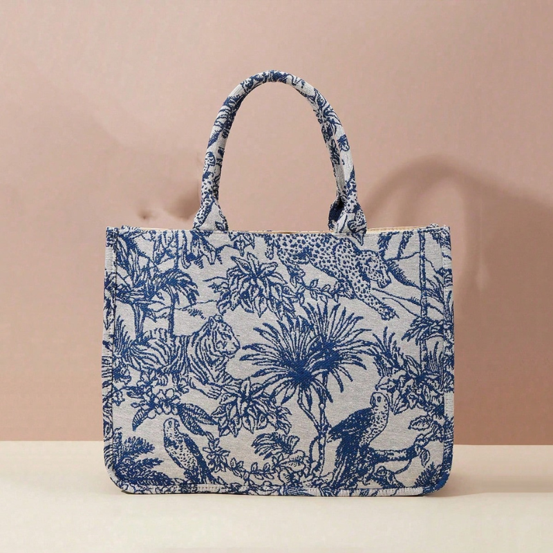 Vaela – Skulderveske med Blomsterbroderi og Glidelås