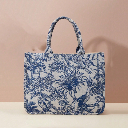 Vaela – Skulderveske med Blomsterbroderi og Glidelås