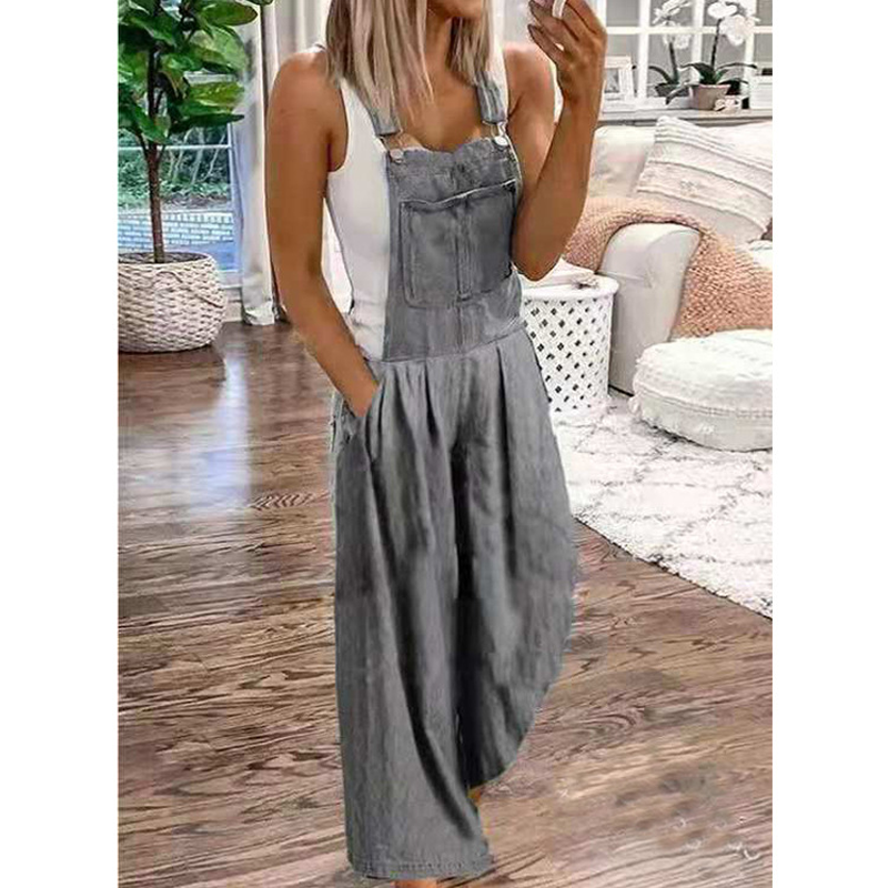 Sienna – Avslappet Vidt Ben Jumpsuit med Justerbare Stropper