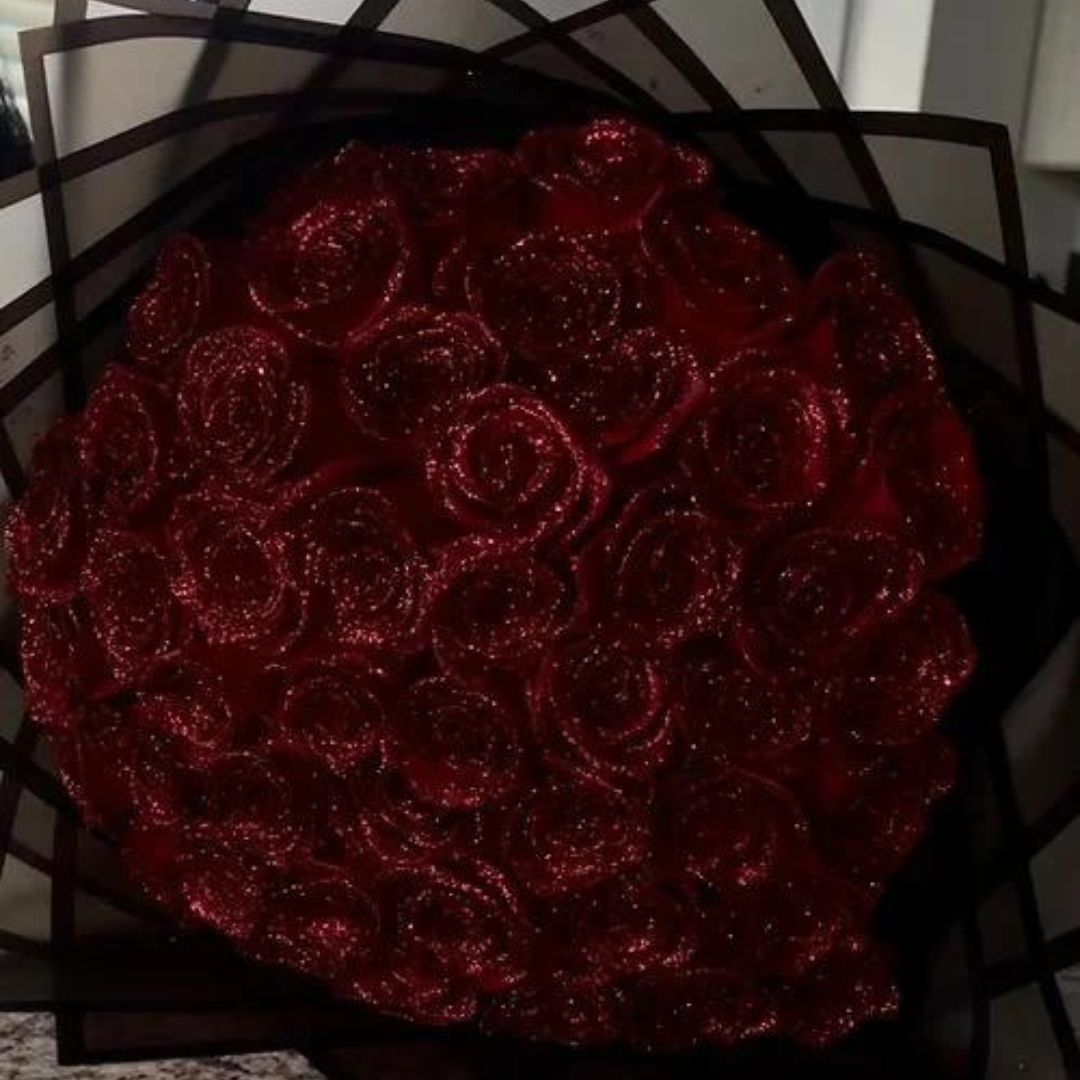 BloomGlow - Evigvarende rosebukett med Glitrende og magisk effekt