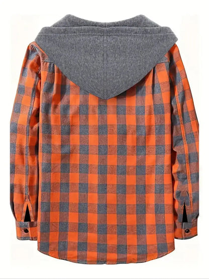 Lucas - Rutete hettejakke med avslappet passform