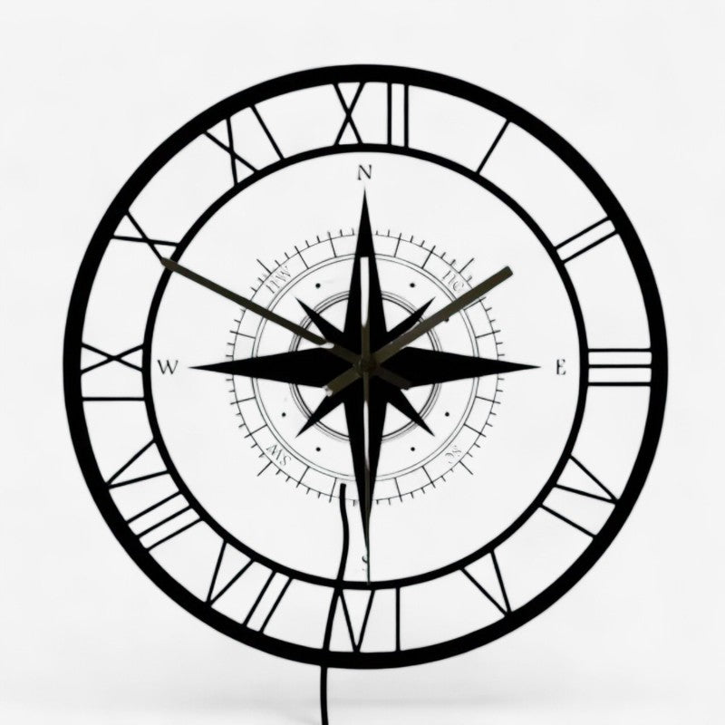 NautiSphere – Nautisk kompass veggklokke for hjemmedekor