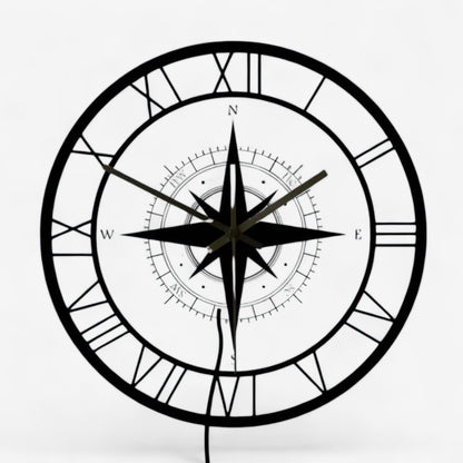 NautiSphere – Nautisk kompass veggklokke for hjemmedekor
