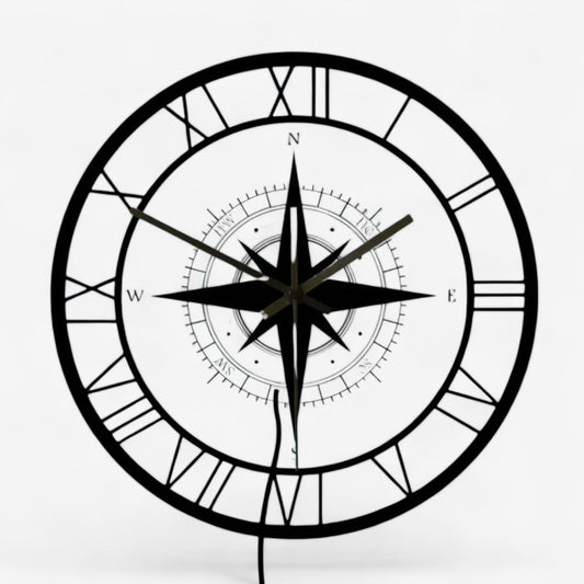 NautiSphere – Nautisk kompass veggklokke for hjemmedekor