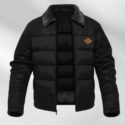 Ronan - Stilig jakke med fuskepels Krage og puffer-design