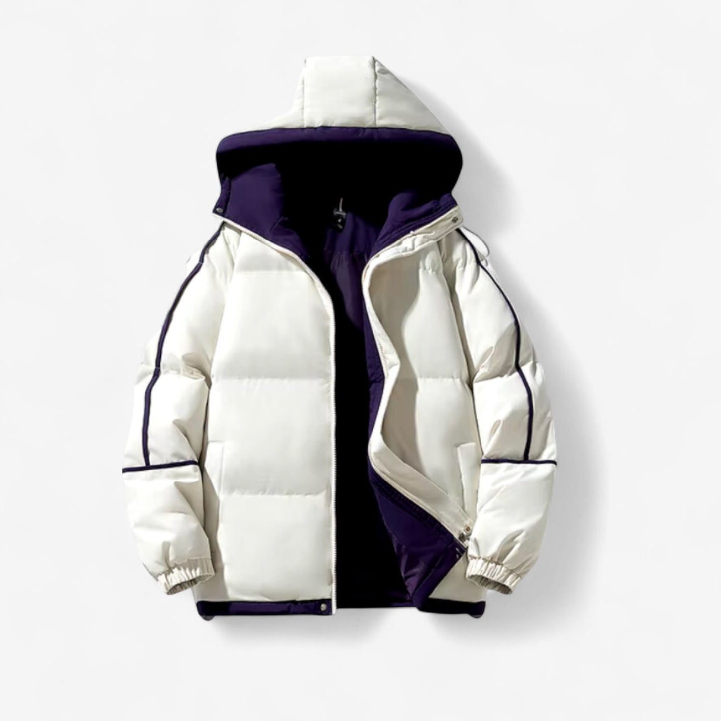 Ivy – Vattert parkas med hette og glidelås foran