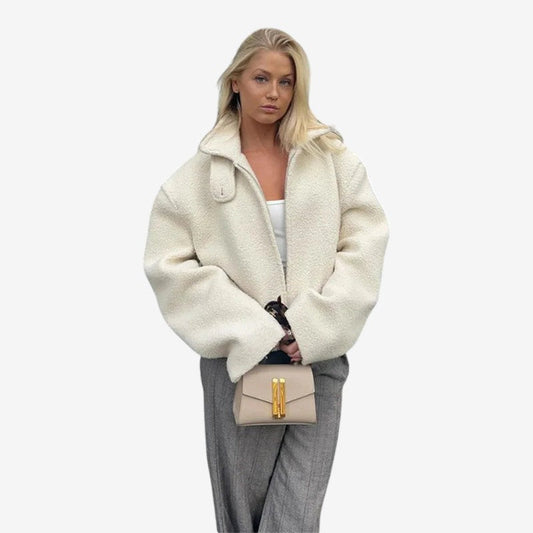 Naomi – Jakke med lange ermer, jakkeslag og glidelås foran