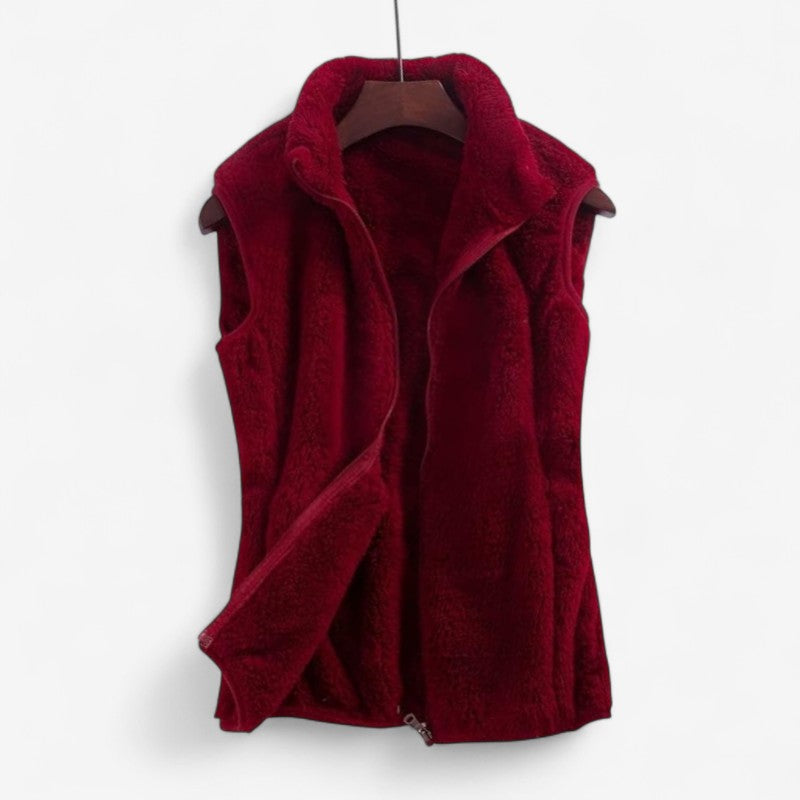 Myra - Ermeless Vest med Ståkrage og Glidelås